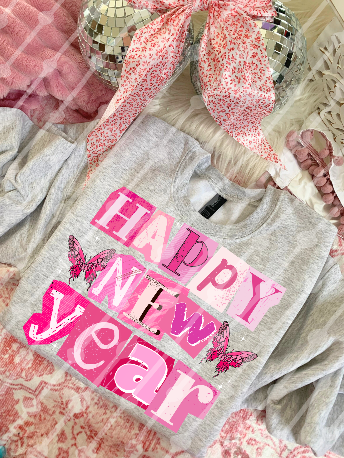 Pink Happy New year Digital download