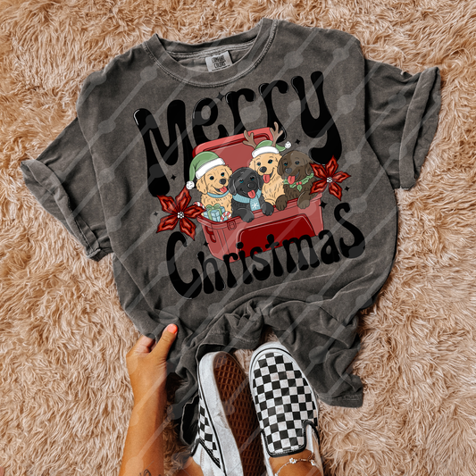 Merry Christmas puppies digital download