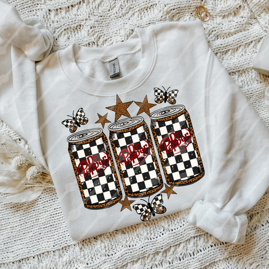Checkered Dr Pepper and butterflies Digital download