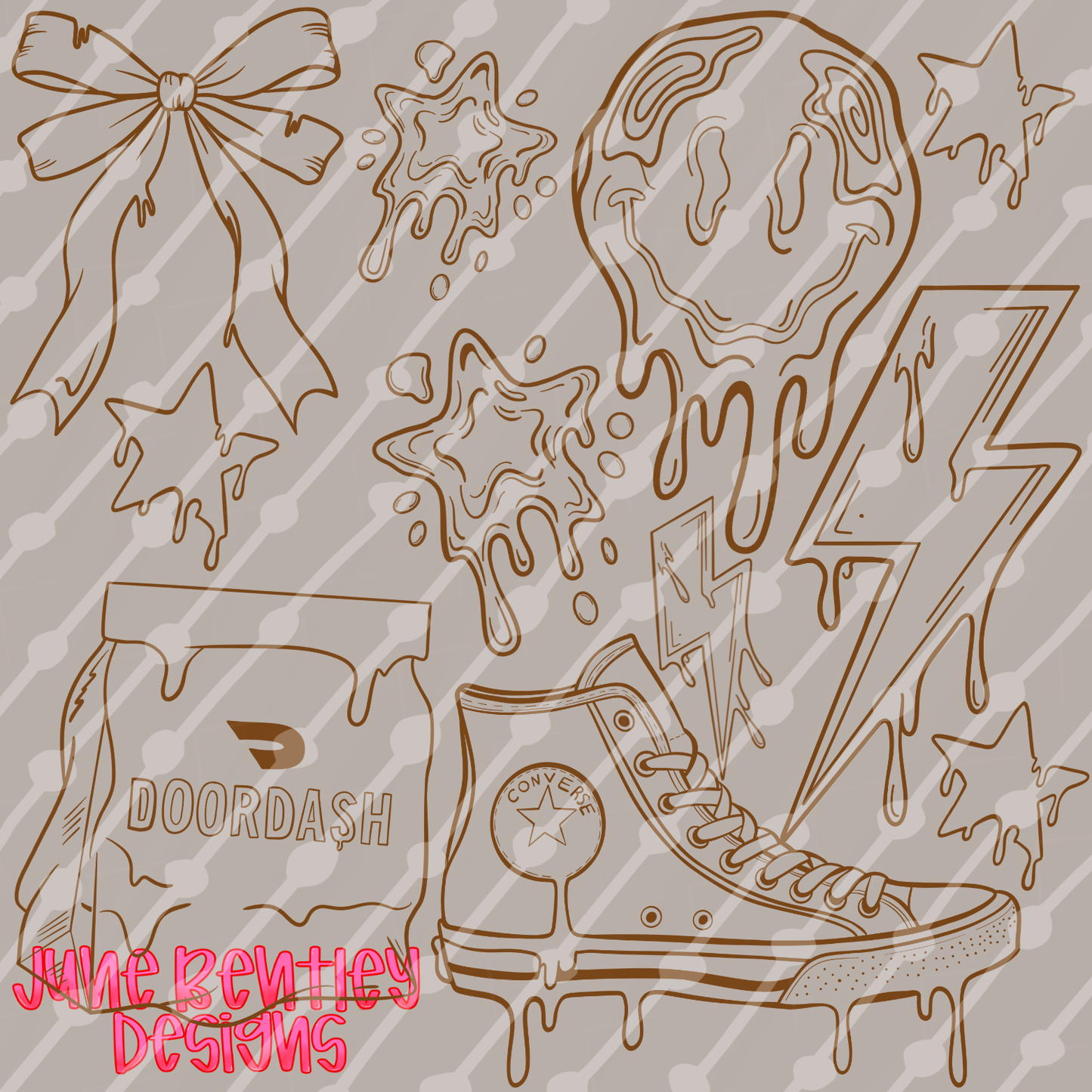 Outline set 3 drip random