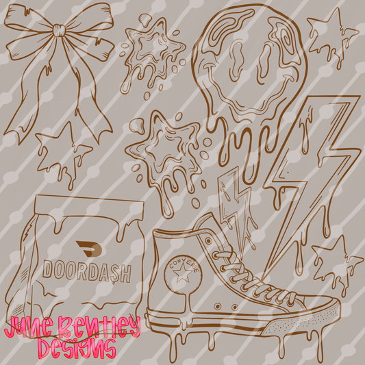Outline set 3 drip random