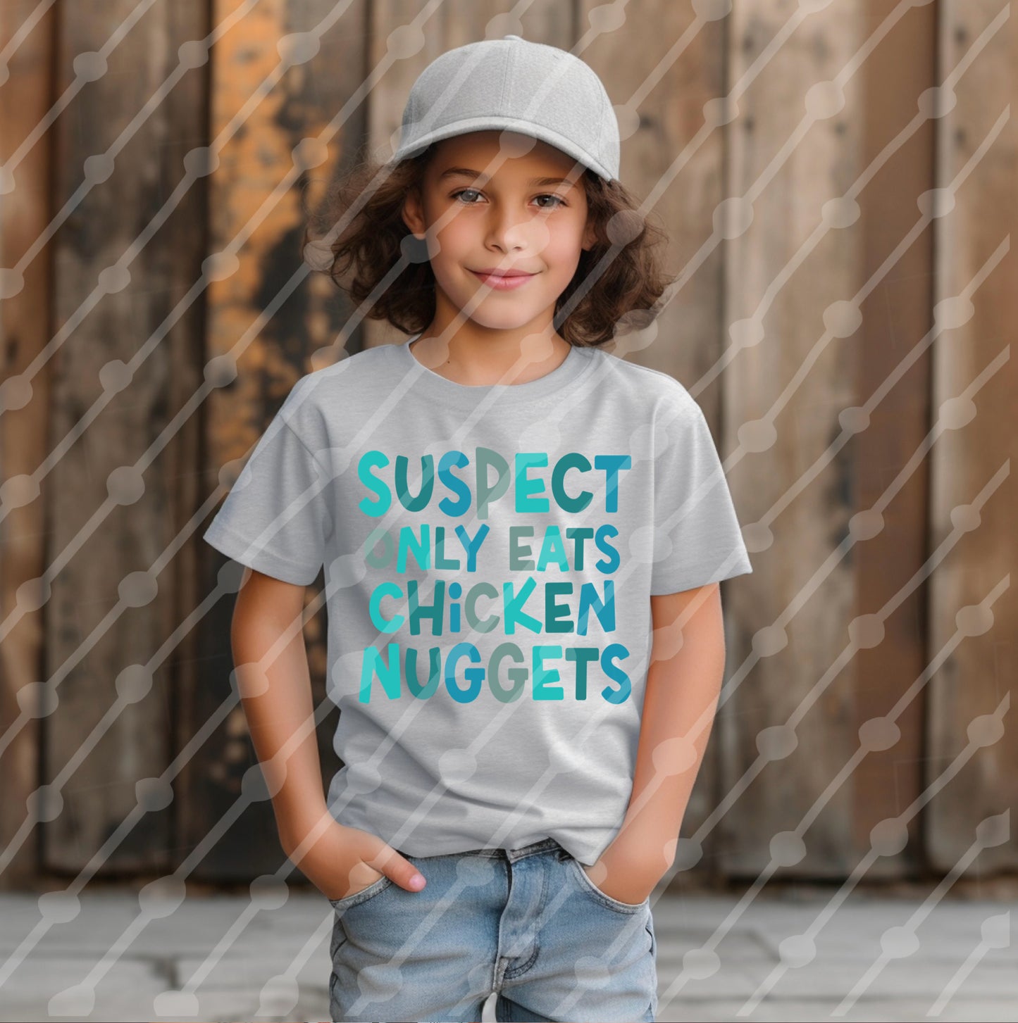 Suspect Only Eats Chicken Nuggets Blue Digital Download